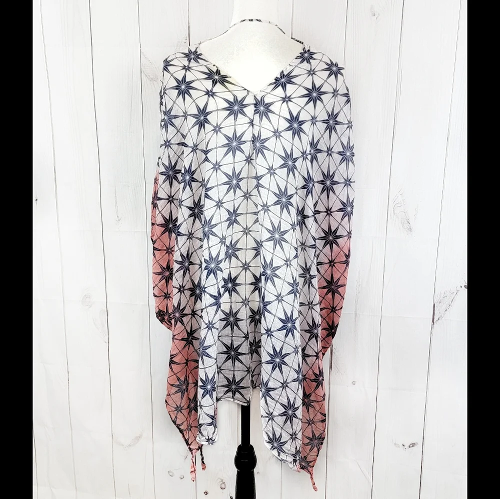Roberta Roller Rabbit Slate Beach Shrug Coverup Sole Navy